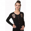 Cardigan femme goth-rock Banned noir  cranes de sucre rouges