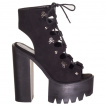 Chaussures compens�es noires � cranes mod�le Lucille - Banned