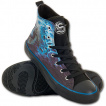 Chaussures gothiques Sneakers homme à cranes en face à face et flammes bleues