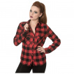 Chemise femme  carreaux rouges et noirs - Banned