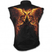 Chemise homme gothique sans manche avec têtes de morts ailées enflammées
