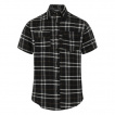 Chemise homme manches courtes à carreaux noirs - Banned