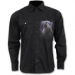 Chemise homme manches longues à visage féminin moitié loup