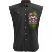 Chemise sans manche homme goth-rock à squelette tenant une bière