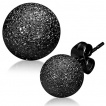 Clous d'oreilles à boules noires sablées