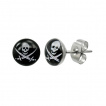 Clous d'oreilles  crane et sabres croiss style pirate