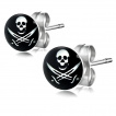 Clous d'oreilles à crane et sabres croisés style pirate
