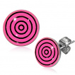 Clous d'oreilles coloris fluo avec cercles concentriques