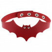 Collier chauve-souris similicuir rouge 