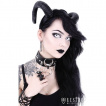 Collier choker à chaines, anneau et lune IRON MOON - Restyle
