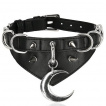 Collier choker noir lune MOON AND D-RING - Restyle