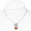 Collier femme acier à coeur multicolore et grosse attache