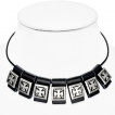 Collier gothique à bandes de cuir avec croix de Malte