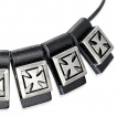Collier gothique à bandes de cuir avec croix de Malte