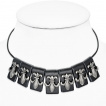 Collier gothique à bandes de cuir avec fleurs de Lys