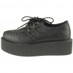 Creepers femme en cuir noir - Industrial Punk