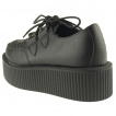 Creepers femme en cuir noir - Industrial Punk