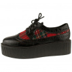 Creepers femme gothiques tartan rouge - Industrial Punk