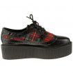 Creepers femme gothiques tartan rouge - Industrial Punk