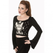 Crop top gothique à chat égyptien et croix ânkh
