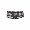 Culotte gothique Jawbreaker noire  imprim style floral mexicain avec dentelle