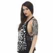 Dbardeur ample femme goth-rock Jawbreaker noire  motif macabre blancs