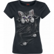 Dbardeur femme avec chat gris  griffes sorties et dchirures