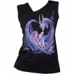 Débardeur femme à bretelle oblique avec maman dragon et son bébé