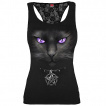 Dbardeur femme dos dentelle  chat noir  pentagramme