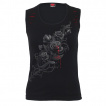 Débardeur femme à griffures avec rose noire et serpent