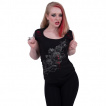 Débardeur femme à griffures avec rose noire et serpent