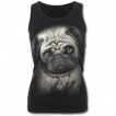 Dbardeur femme punk-rock  chien bulldog avec piercing au nez