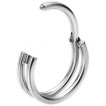 Double anneau Titane à charnière clicker (lèvre, nez, oreille...)