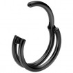 Double anneau Titane noir � charni�re clicker (l�vre, nez, oreille...)