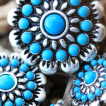 Ecarteur plug  fleur de perles de turquoise