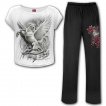 Ensemble pyjamas gothique femme 4 pièces à licorne et coeur cadenas