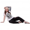 Ensemble pyjamas gothique femme 4 pièces à licorne et coeur cadenas