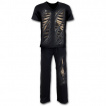 Ensemble pyjamas gothique homme 4 pièces à trompe l'oeil squelette