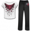 Ensemble pyjamas gothique 4 pièces à rose de sang et Catrina Calavera