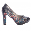Escarpins r�tro fleuris et imitation croco - Banned