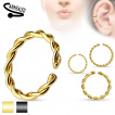 Faux piercing anneau oreille ou nez (sans perage) style tress plaqu IP