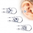 Faux piercing cartilage  clip avec strass