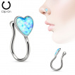 Faux piercing nez en laiton  coeur scintillant