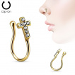 Faux piercing nez en laiton à croix avec strass