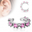 Faux piercing oreille / cartilage en arc pav de pierres