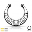 Faux piercing septum  motif labyrinthe style Maya