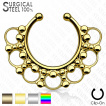 Faux piercing septum en acier  anneaux perls