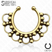 Faux piercing septum en acier  anneaux perls