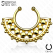 Faux piercing septum en acier à large éventail perlé