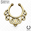 Faux piercing septum en acier  spirales style floral